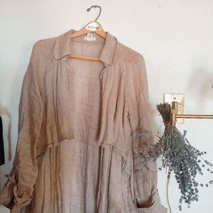 Taupe Linen Duster